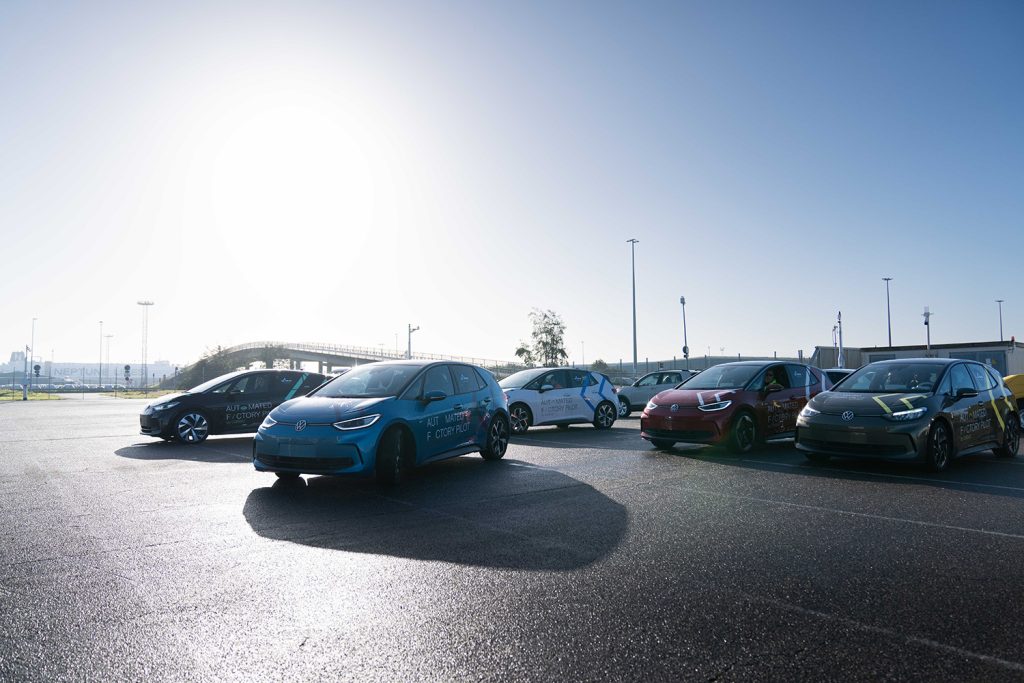 Automated Volkswagen vehicles in Emden seaport